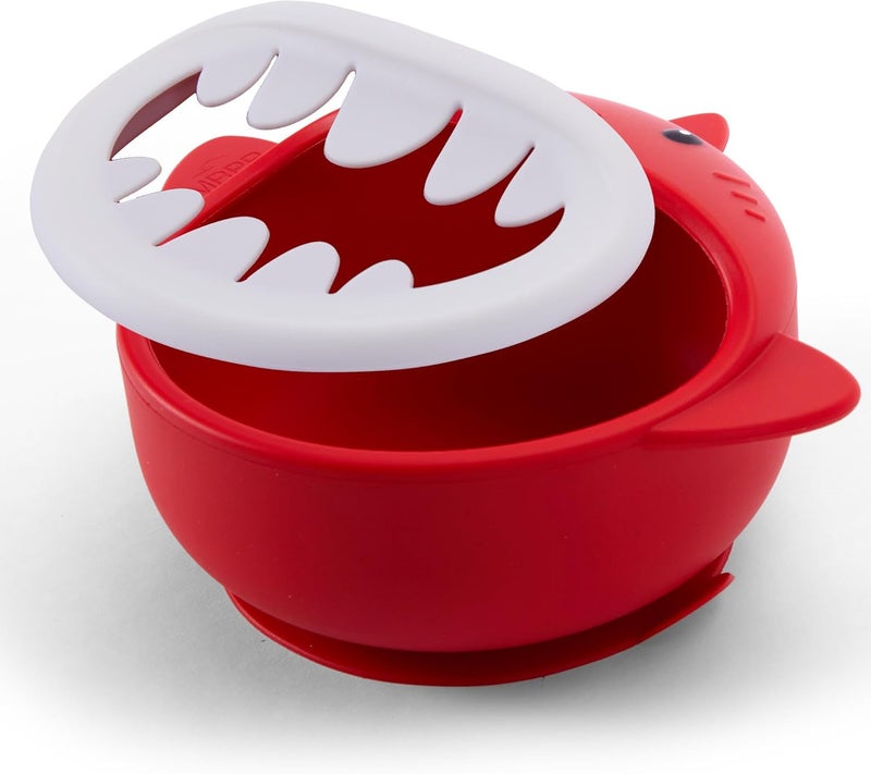 MRPR Chompers Silicone Shark Bowl - Baby & Toddler Suction-bowl - BPA-Free, Microwave & Dishwasher safe - Mess-Free Mealtime - Fun & Durable Snack-bowl for Kids - Strong Suction, Travel-Friendly - Image 1